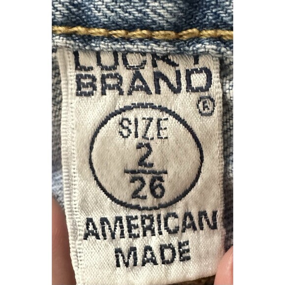 Lucky Brand Sweet Dream Jeans 26 (2) Made USA Distressed Patch Pocket Y2K Boot - Picture 6 of 8